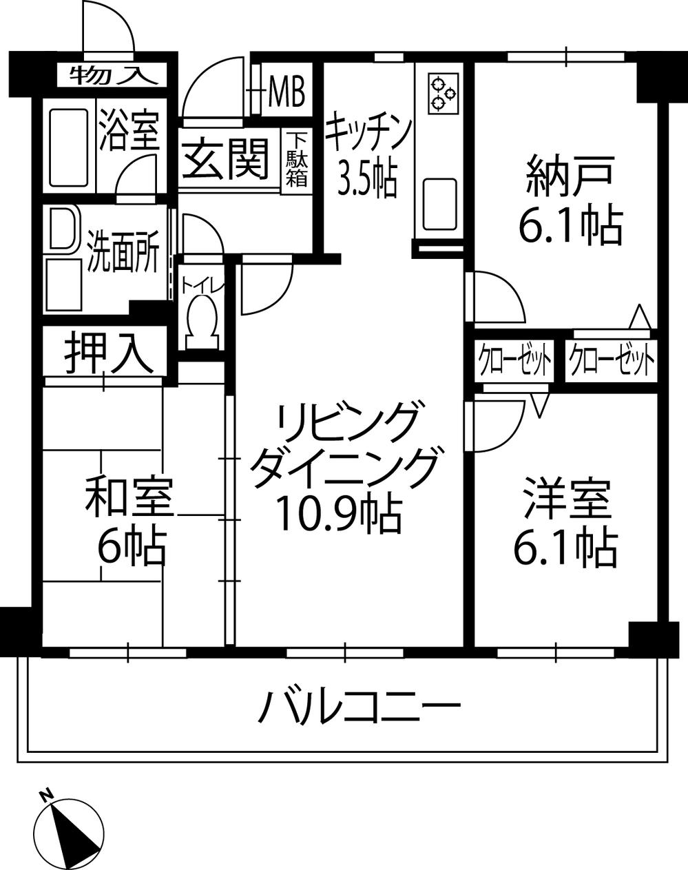 Floor plan. 2LDK + S (storeroom), Price 13.5 million yen, Occupied area 69.56 sq m , Balcony area 11.62 sq m