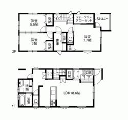 Floor plan. 34,800,000 yen, 3LDK, Land area 90.95 sq m , Building area 100.6 sq m