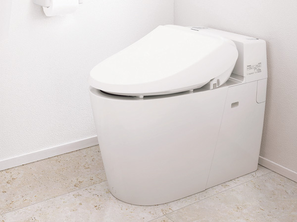 Toilet.  [Compact body] Adopt a toilet "La Uno S" of the compact body with no tank. Use more widely the toilet space, Cleaning of the floor will also be smooth. (Same specifications)
