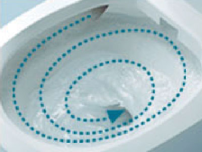 Toilet.  [Spiral water flow] The spiral of water flow, Small amount of water (5.7L / Water is vigorously turning you run on powerful in the case when a large cleaning). (Same specifications)