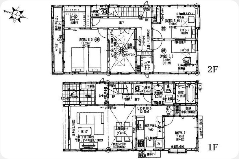 Floor plan. (4), Price 31,800,000 yen, 3LDK+S, Land area 124.87 sq m , Building area 106.82 sq m