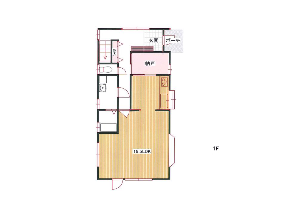 Floor plan. 19,800,000 yen, 3LDK + S (storeroom), Land area 102.9 sq m , Building area 116.28 sq m 1F (19.5LDK ・ Storeroom ・ Bathtub ・ toilet)