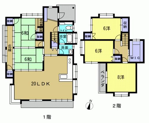 Floor plan. 14.8 million yen, 5LDK, Land area 205.46 sq m , Building area 126.95 sq m 5LDK