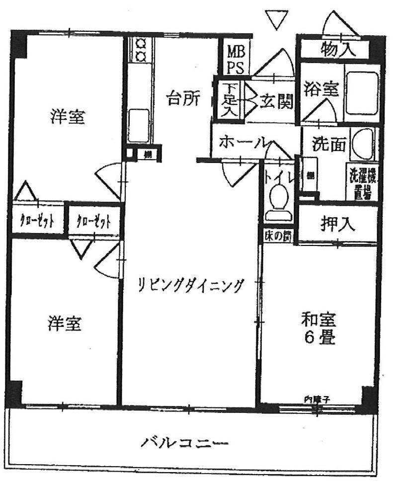 Floor plan. 3LDK, Price 16.5 million yen, Occupied area 65.85 sq m