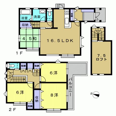 Floor plan. 27.3 million yen, 4LDK, Land area 121.86 sq m , Building area 102.67 sq m 4LDK