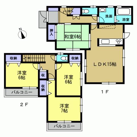 Floor plan. 26,300,000 yen, 4LDK, Land area 122.46 sq m , Building area 94.47 sq m 4LDK