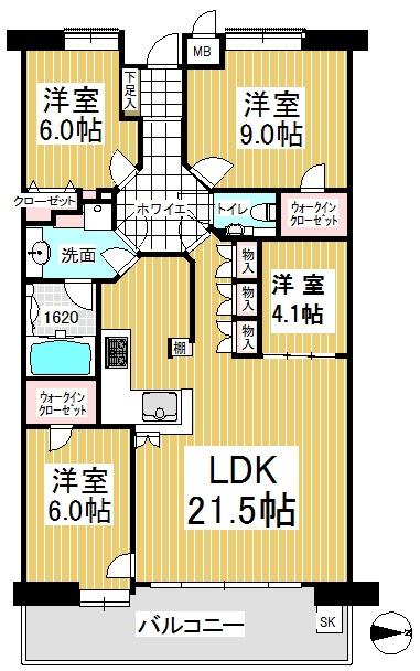 Floor plan. 3LDK + S (storeroom), Price 35,900,000 yen, Footprint 99.6 sq m , Balcony area 14.82 sq m