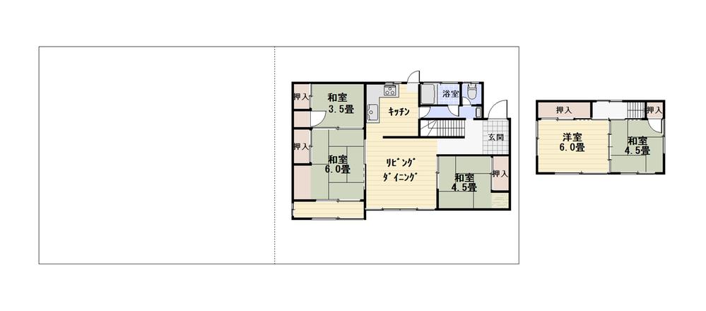 Floor plan. 8.3 million yen, 4LDK + S (storeroom), Land area 522.08 sq m , Building area 104.49 sq m residential land 247.14 sq m + Open Space 274.94 sq m