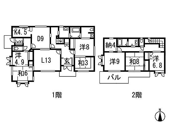 Floor plan. 62 million yen, 7LDK + S (storeroom), Land area 406.27 sq m , Building area 195.56 sq m 7LDK + S