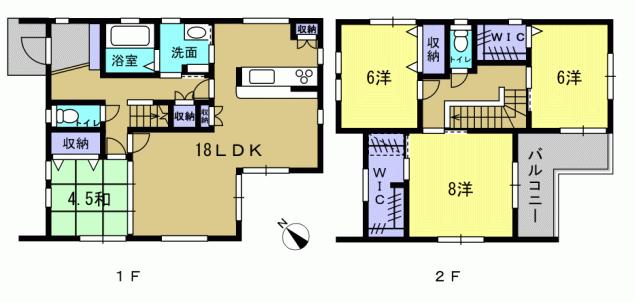 Floor plan. 36,300,000 yen, 4LDK, Land area 131.16 sq m , Building area 111.37 sq m 4LDK
