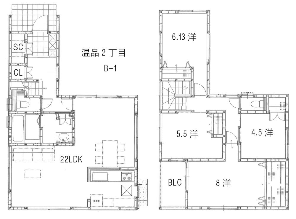 Floor plan. (B-1), Price 32,980,000 yen, 4LDK+S, Land area 105.97 sq m , Building area 109.1 sq m