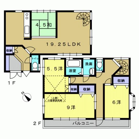 Floor plan. 31,300,000 yen, 4LDK, Land area 100 sq m , Building area 105.98 sq m 4LDK