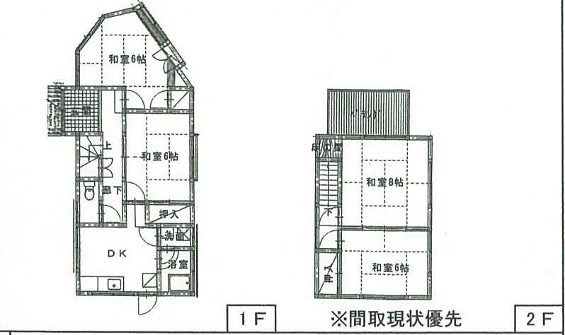 Floor plan. 14.3 million yen, 4DK, Land area 87 sq m , Building area 62.1 sq m