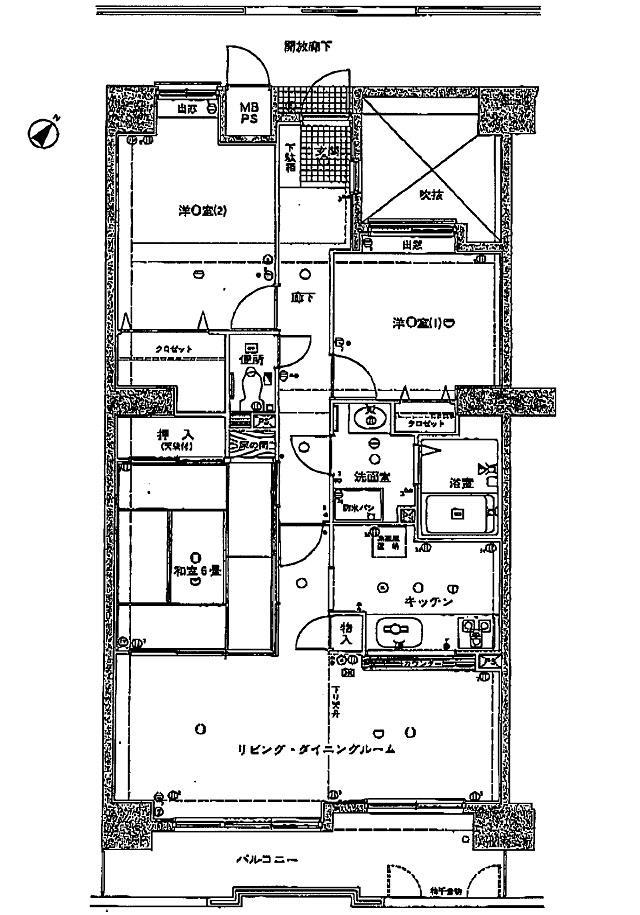 Floor plan. 3LDK, Price 16,900,000 yen, Occupied area 88.52 sq m , Balcony area 11.13 sq m