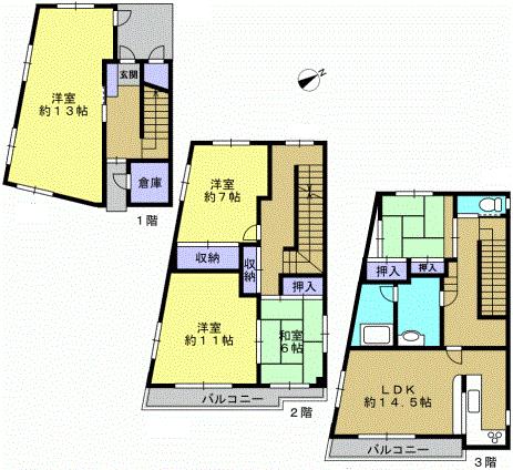 Floor plan. 22,800,000 yen, 5LDK, Land area 78.41 sq m , Building area 147.42 sq m 5LDK