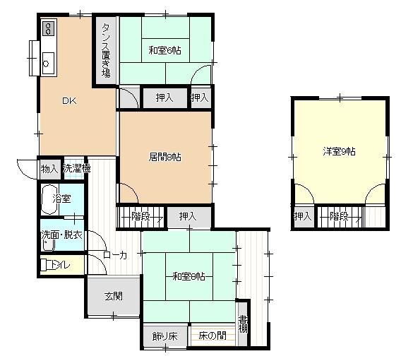Floor plan. 12 million yen, 4DK, Land area 165 sq m , Building area 102.61 sq m