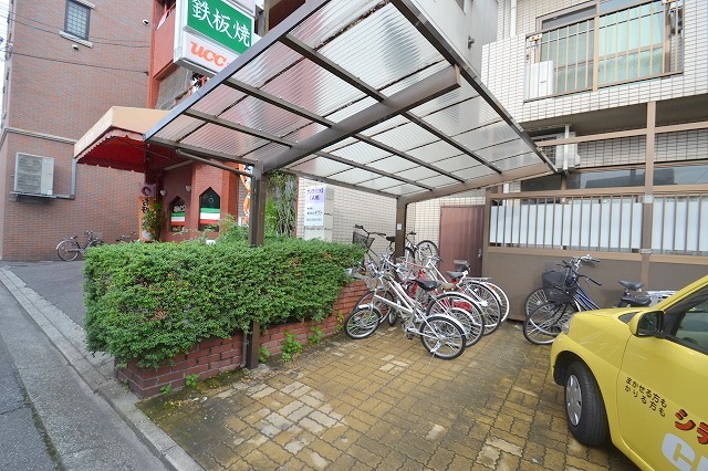 Other common areas. Bicycle parking space with roof