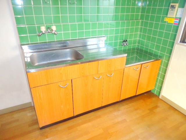 Kitchen. Two-burner gas stove can be installed