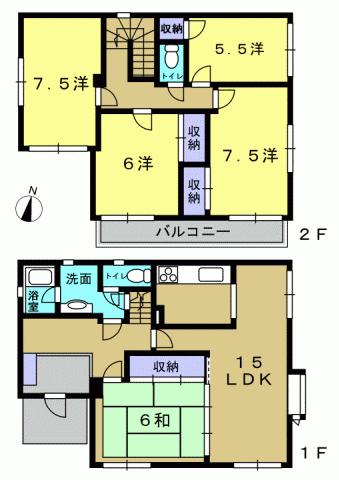Floor plan. 17.8 million yen, 5LDK, Land area 267.33 sq m , Building area 118.02 sq m 5LDK