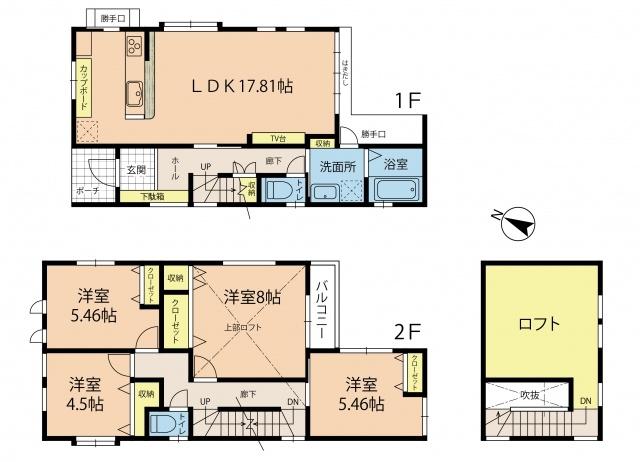 Floor plan. 32,200,000 yen, 4LDK, Land area 124.9 sq m , Building area 101.85 sq m