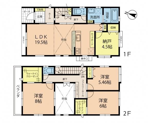 Floor plan. 31,800,000 yen, 3LDK+S, Land area 1240.87 sq m , Building area 106.82 sq m
