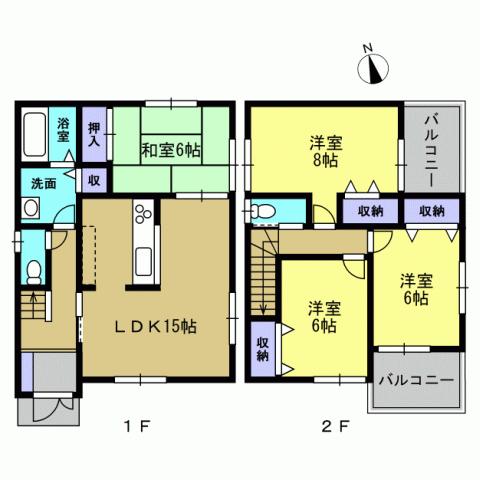 Floor plan. 24,800,000 yen, 4LDK, Land area 116.48 sq m , Building area 95.58 sq m 4LDK