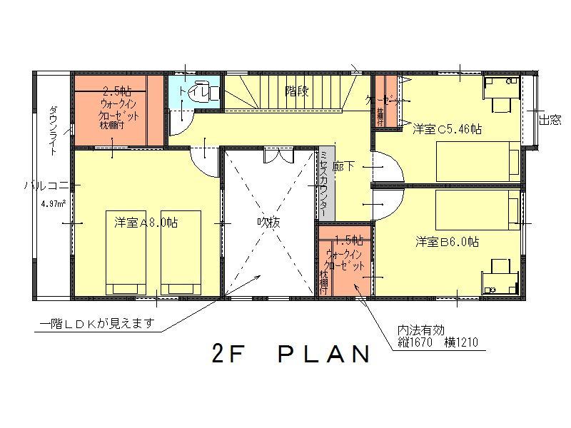 Floor plan. 31,800,000 yen, 3LDK + S (storeroom), Land area 124.87 sq m , Building area 106.82 sq m 2F