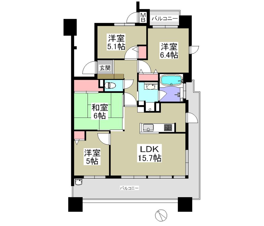 Floor plan. 4LDK, Price 25,900,000 yen, Occupied area 81.43 sq m , Balcony area 25.63 sq m