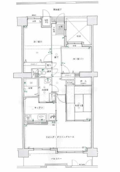 Floor plan. 3LDK, Price 14.5 million yen, Occupied area 88.44 sq m , Balcony area 11.21 sq m 16LDK  6 Hiroshi  6 sum  5 Hiroshi