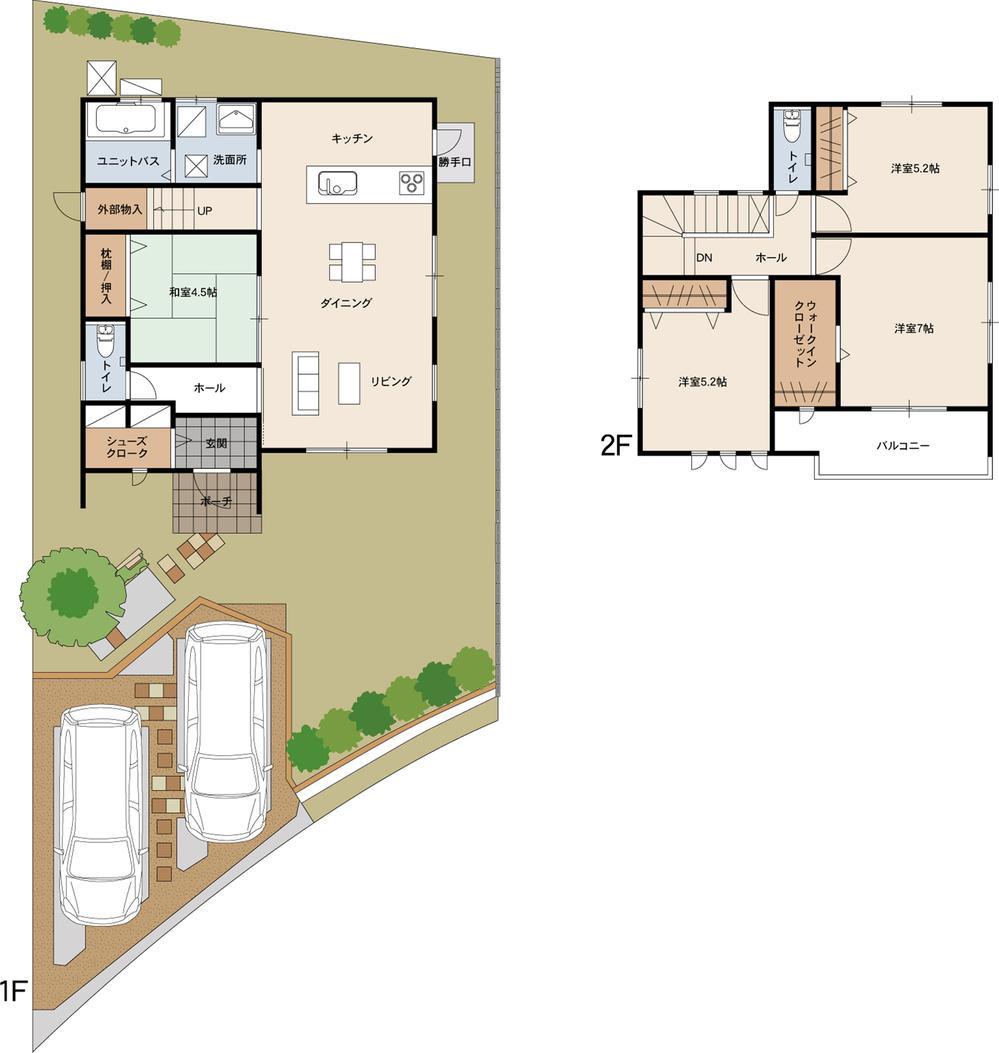 Floor plan. 31,800,000 yen, 4LDK, Land area 219.85 sq m , Building area 98.12 sq m shoes cloak, Living stairs, Walk-in closet, etc., Is a popular floor plan to wife. 