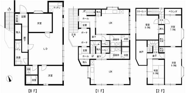Floor plan. 41 million yen, 4LDK, Land area 174.7 sq m , Building area 234.86 sq m