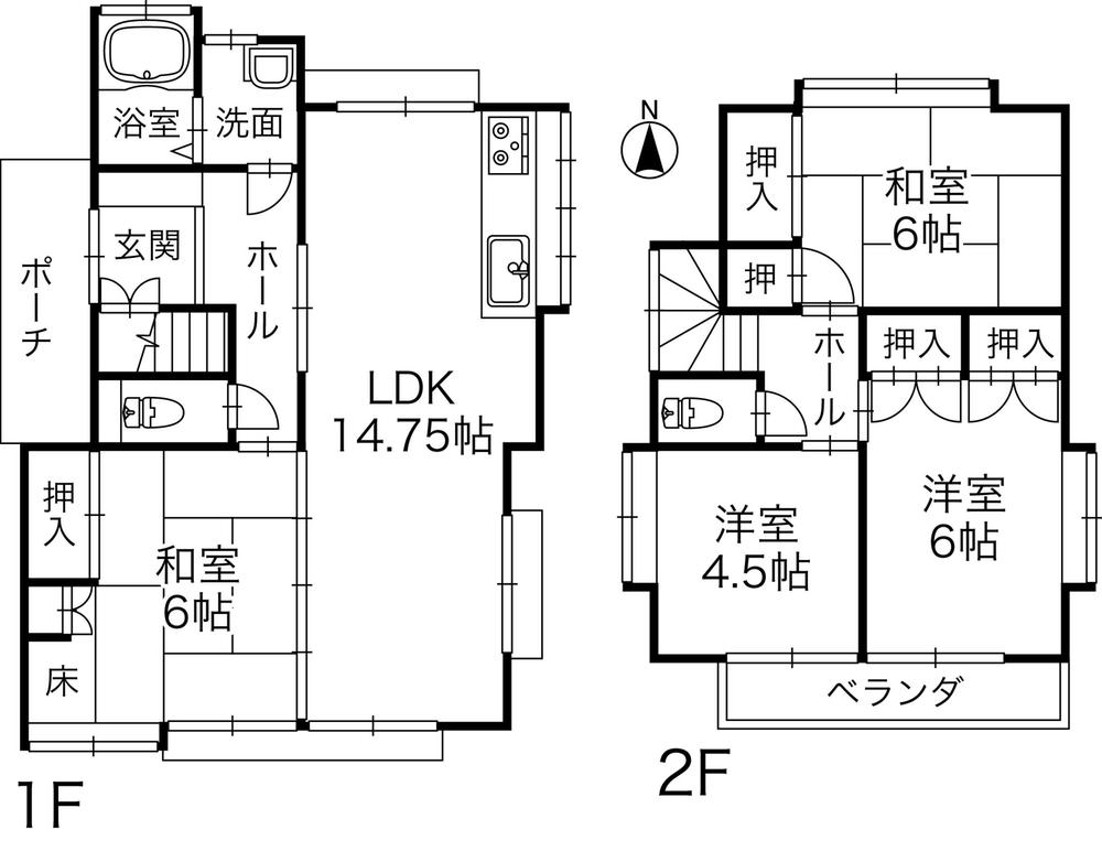 Floor plan. 14 million yen, 4LDK, Land area 185.28 sq m , Building area 90.67 sq m floor plan