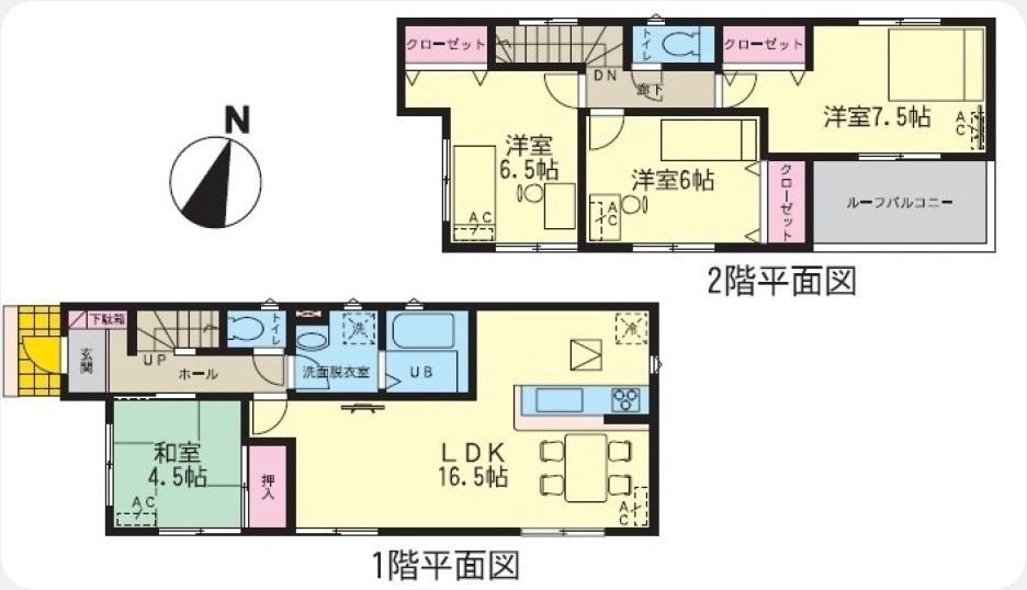 Floor plan. (2), Price 25,500,000 yen, 4LDK, Land area 128.12 sq m , Building area 96.07 sq m