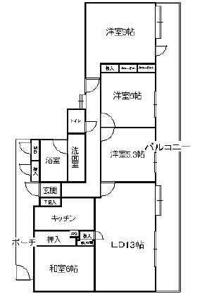 Floor plan. 4LDK, Price 24,800,000 yen, Occupied area 95.53 sq m , Balcony area 25.07 sq m