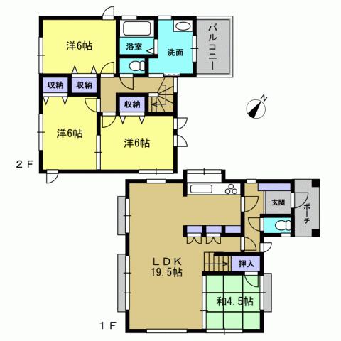 Floor plan. 22,800,000 yen, 4LDK, Land area 139.4 sq m , Building area 99.31 sq m 4LDK