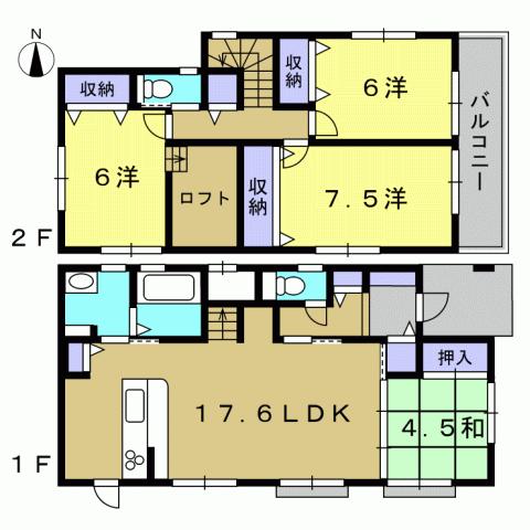 Floor plan. 31,800,000 yen, 4LDK, Land area 158.47 sq m , Building area 106.4 sq m 4LDK