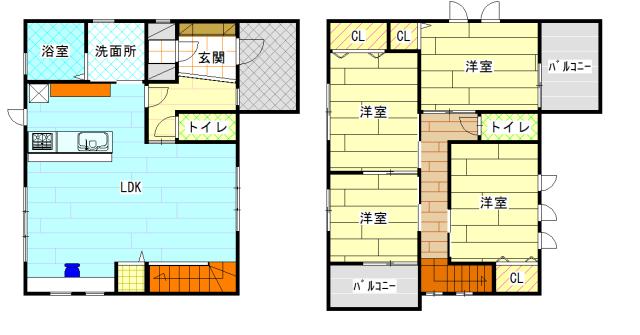 Floor plan. 23.8 million yen, 4LDK, Land area 153.11 sq m , Building area 101.85 sq m