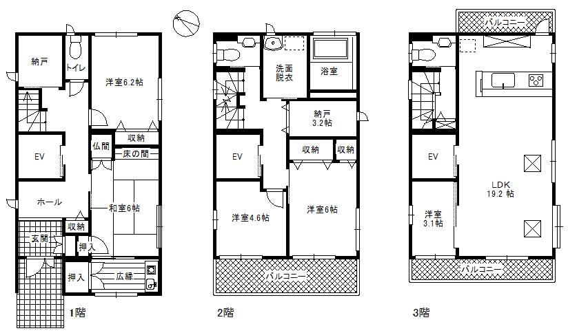 Floor plan. 48 million yen, 5LDK, Land area 155.37 sq m , Building area 149.15 sq m