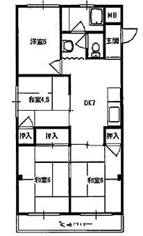 Floor plan. 4DK, Price 5.9 million yen, Occupied area 53.22 sq m floor plan
