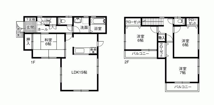 Floor plan. 26,300,000 yen, 4LDK, Land area 122.46 sq m , Building area 94.47 sq m