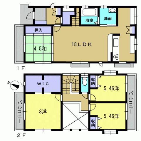 Floor plan. 32 million yen, 4LDK, Land area 124.91 sq m , Building area 105.98 sq m 4LDK