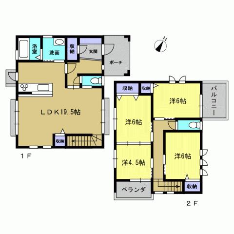 Floor plan. 23.8 million yen, 4LDK, Land area 153.11 sq m , Building area 101.85 sq m 4LDK