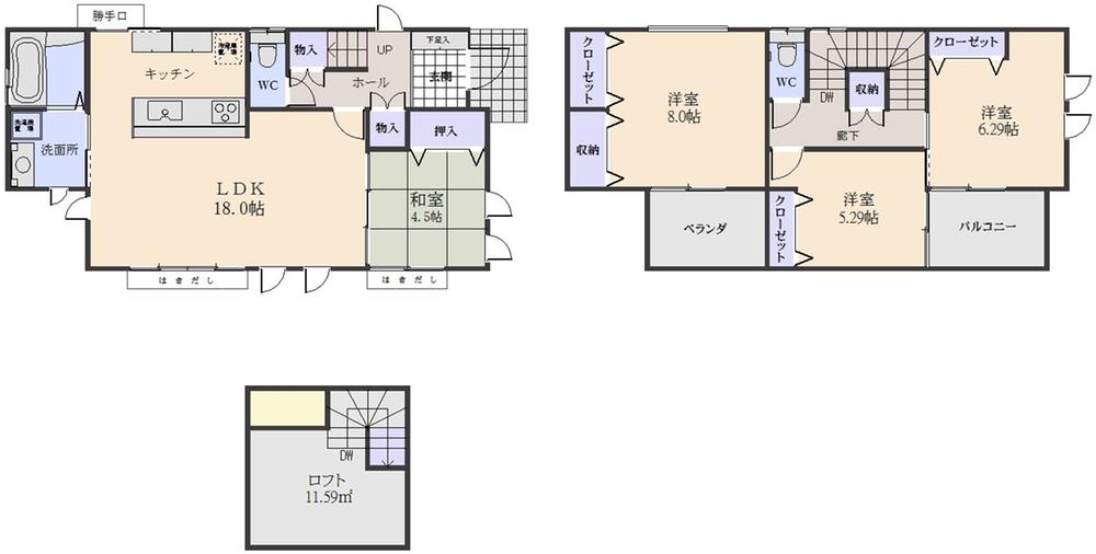 Floor plan. 27,480,000 yen, 4LDK, Land area 234.78 sq m , Building area 103.5 sq m