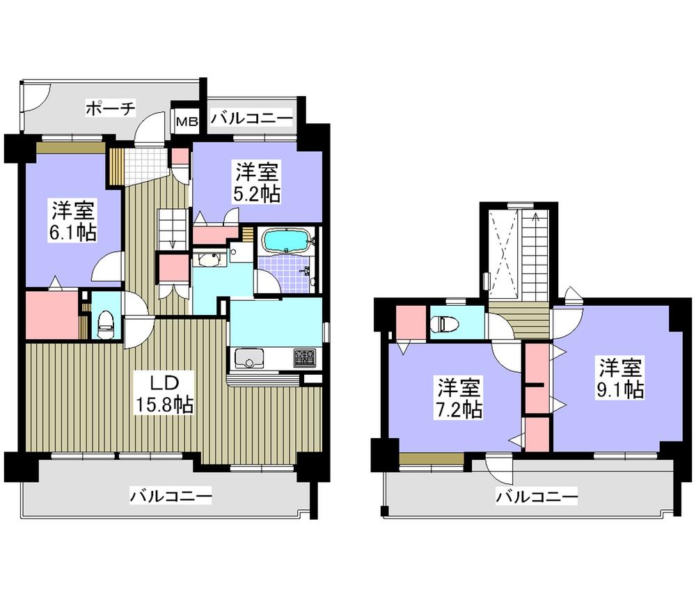 Floor plan. 4LDK, Price 21,800,000 yen, Footprint 106.95 sq m , Balcony area 25.06 sq m