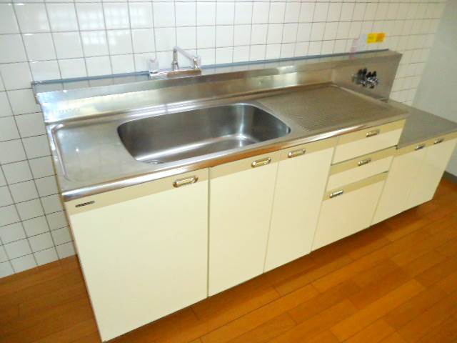 Kitchen. Two-burner gas stove can be installed