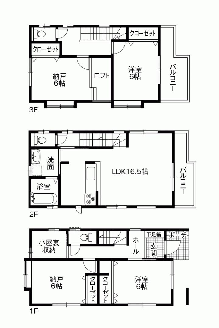 Floor plan. 38,500,000 yen, 2LDK + 3S (storeroom), Land area 85.42 sq m , Building area 105.15 sq m