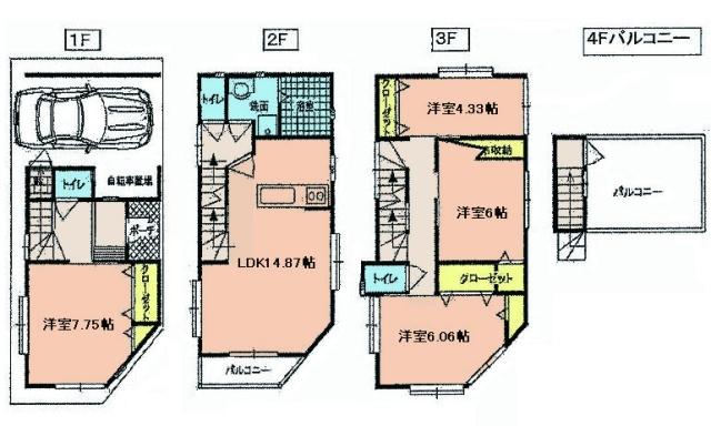 Floor plan. 36,800,000 yen, 4LDK, Land area 49.58 sq m , Building area 115.15 sq m