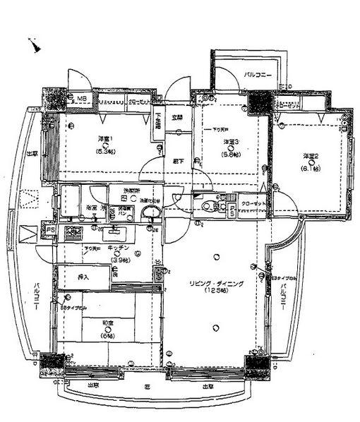 Floor plan. 4LDK, Price 25 million yen, Occupied area 82.59 sq m , Balcony area 18.37 sq m floor plan
