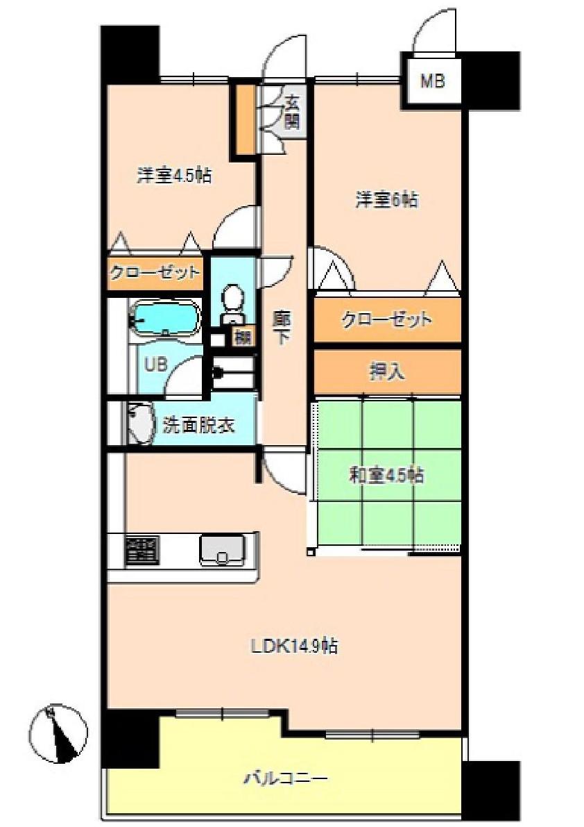 Floor plan. 4LDK, Price 17,900,000 yen, Footprint 79.3 sq m , Balcony area 9.25 sq m current state priority