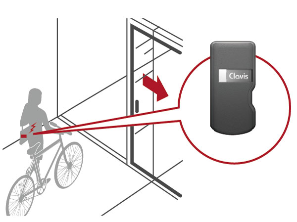 Security.  [Bicycle parking lot security system to prevent unauthorized intrusion] Set up a dedicated gate to prevent unauthorized intrusion from the outside. You can smooth out in a hands-free. (Conceptual diagram + same specifications)